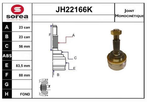 SNRA JH22166K CV joint JH22166K