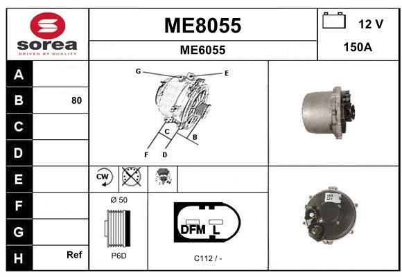 SNRA ME8055 Alternator ME8055