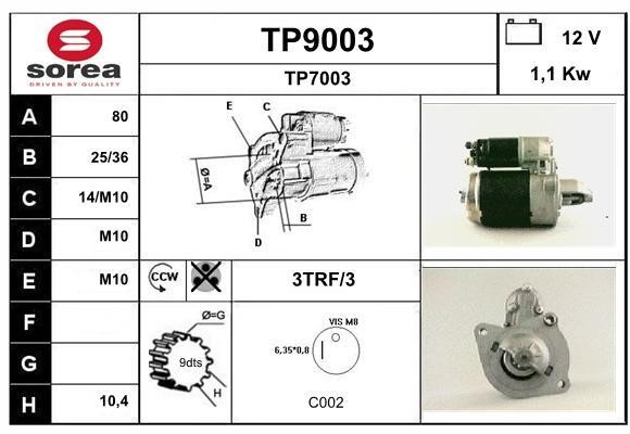 SNRA TP9003 Starter TP9003