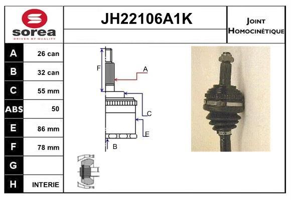 SNRA JH22106A1K CV joint JH22106A1K