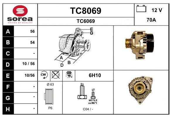 SNRA TC8069 Alternator TC8069