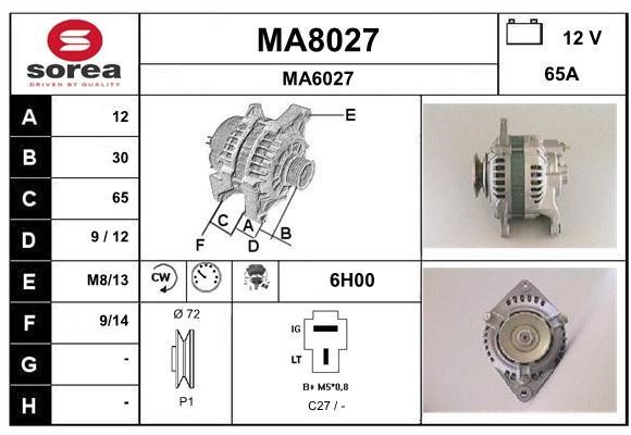 SNRA MA8027 Alternator MA8027