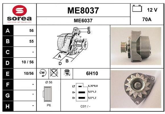 SNRA ME8037 Alternator ME8037