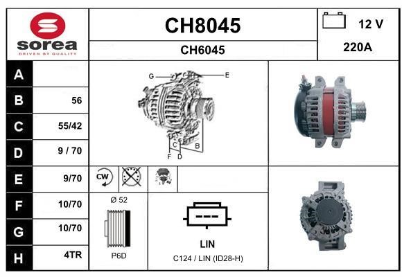 SNRA CH8045 Alternator CH8045