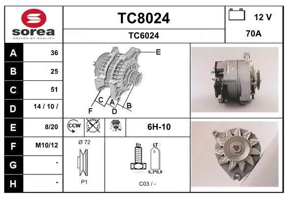 SNRA TC8024 Alternator TC8024