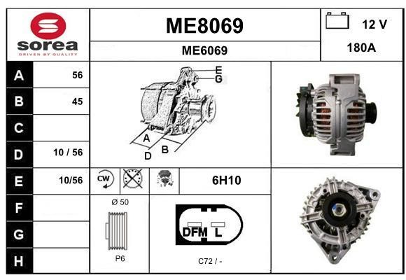 SNRA ME8069 Alternator ME8069
