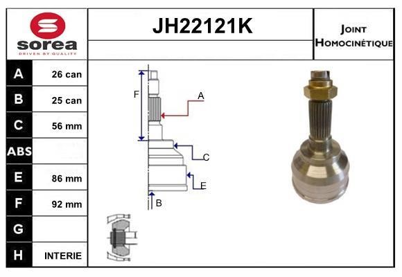 SNRA JH22121K CV joint JH22121K