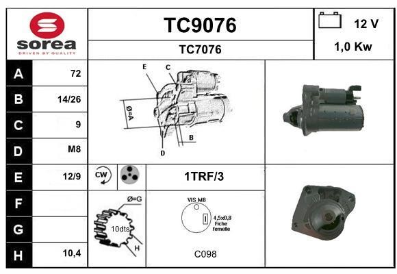 SNRA TC9076 Starter TC9076