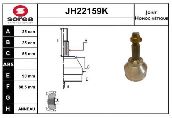 SNRA JH22159K CV joint JH22159K