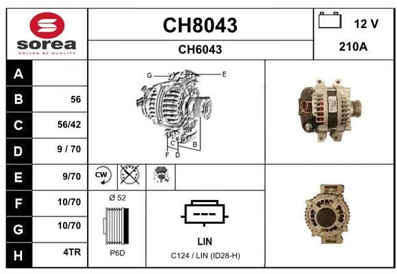 SNRA CH8043 Alternator CH8043