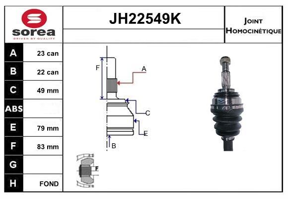 SNRA JH22549K Joint Kit, drive shaft JH22549K
