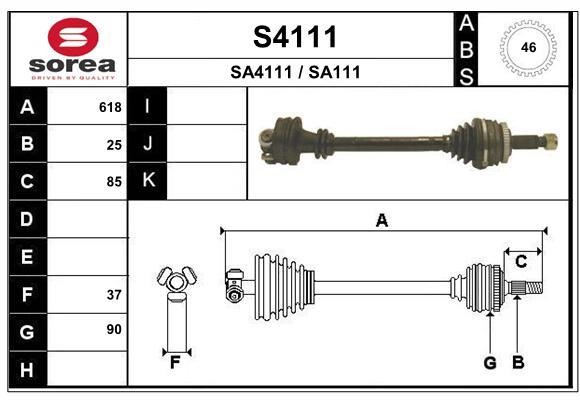 SNRA S4111 Drive Shaft S4111