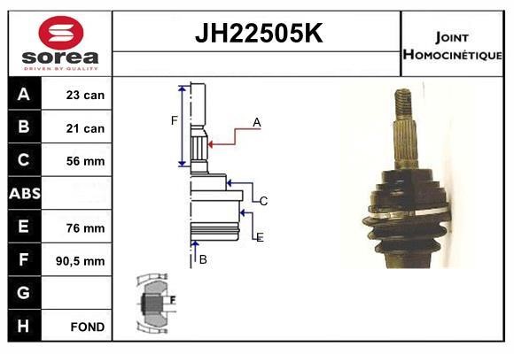 SNRA JH22505K CV joint JH22505K