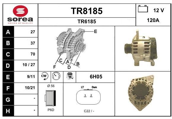 SNRA TR8185 Alternator TR8185