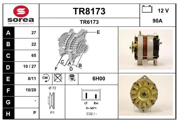 SNRA TR8173 Alternator TR8173