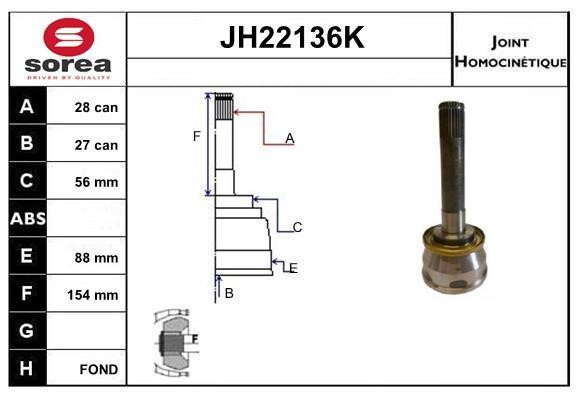 SNRA JH22136K CV joint JH22136K