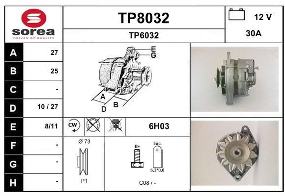 SNRA TP8032 Alternator TP8032