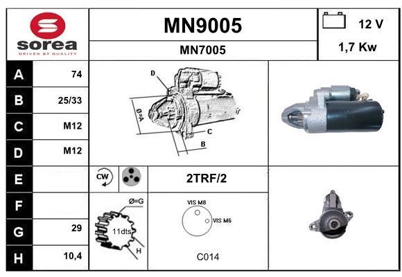 SNRA MN9005 Starter MN9005