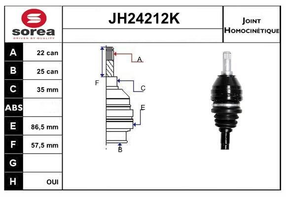 SNRA JH24212K Joint Kit, drive shaft JH24212K