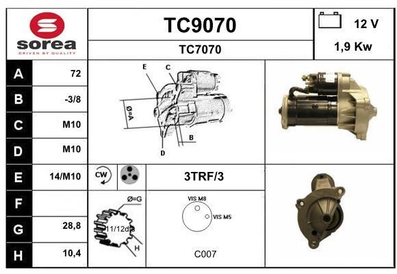 SNRA TC9070 Starter TC9070
