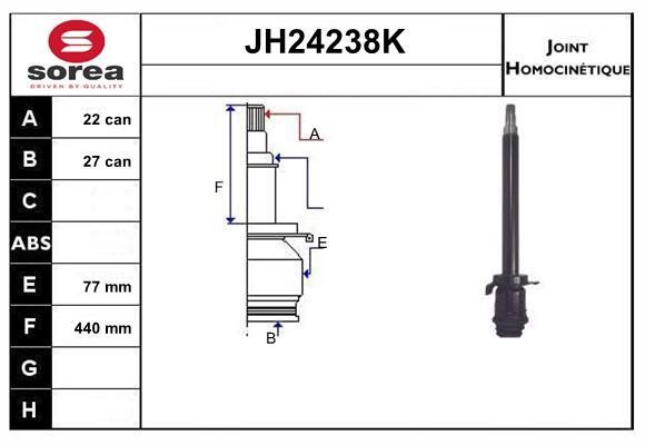 SNRA JH24238K Joint Kit, drive shaft JH24238K
