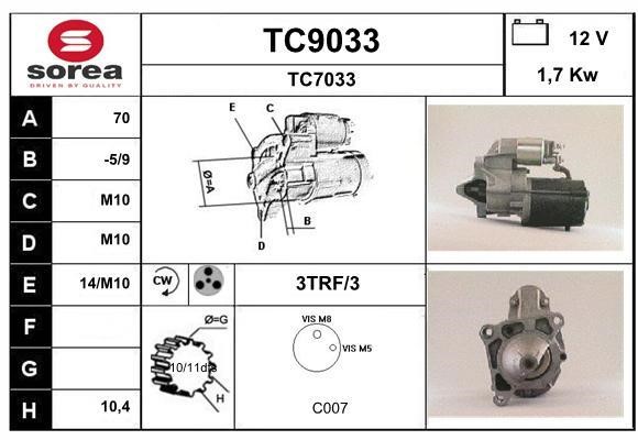 SNRA TC9033 Starter TC9033