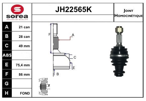 SNRA JH22565K Joint Kit, drive shaft JH22565K