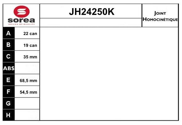 SNRA JH24250K Joint Kit, drive shaft JH24250K