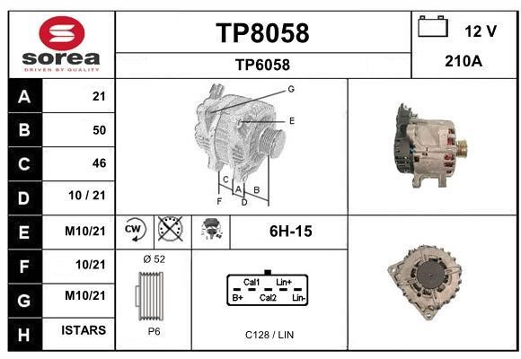 SNRA TP8058 Alternator TP8058