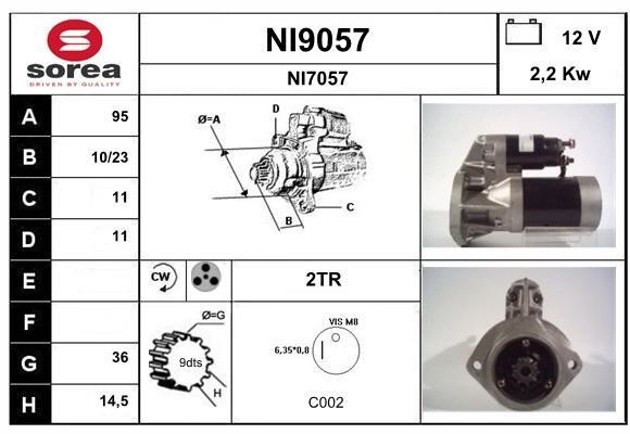 SNRA NI9057 Starter NI9057