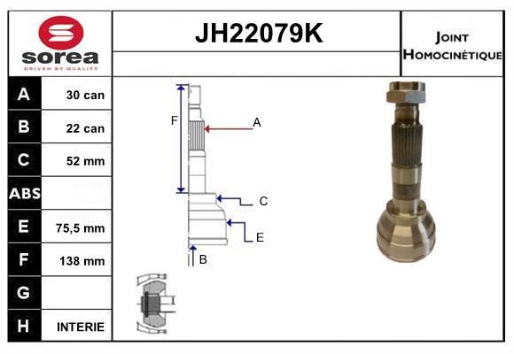 SNRA JH22079K CV joint JH22079K