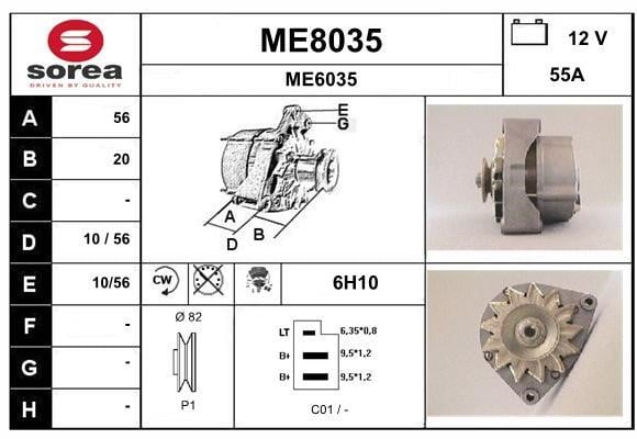 SNRA ME8035 Alternator ME8035