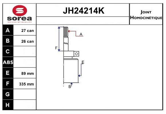 SNRA JH24214K Joint Kit, drive shaft JH24214K