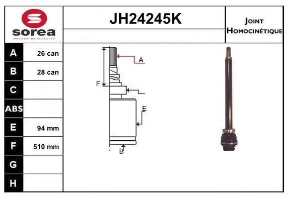 SNRA JH24245K Joint Kit, drive shaft JH24245K