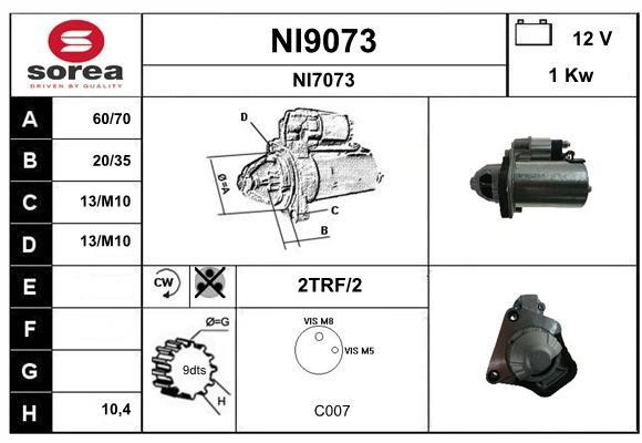 SNRA NI9073 Starter NI9073