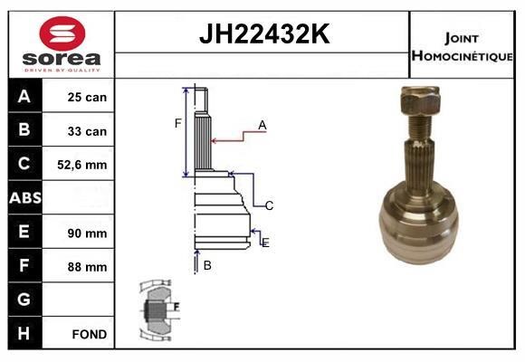 SNRA JH22432K CV joint JH22432K