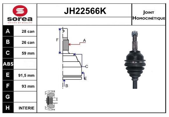 SNRA JH22566K Joint Kit, drive shaft JH22566K