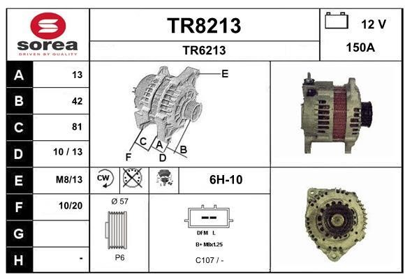 SNRA TR8213 Alternator TR8213