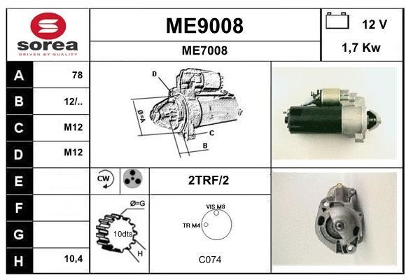 SNRA ME9008 Starter ME9008