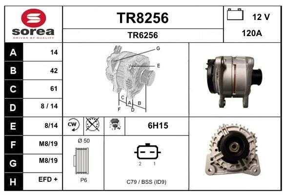 SNRA TR8256 Alternator TR8256