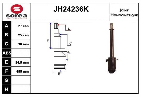 SNRA JH24236K Joint Kit, drive shaft JH24236K