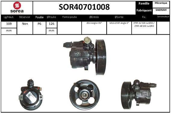 SNRA SOR40701008 Hydraulic Pump, steering system SOR40701008