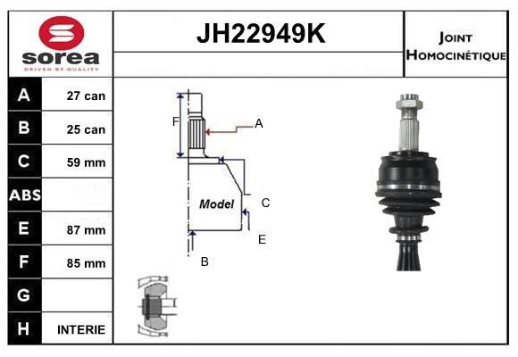 SNRA JH22949K Joint kit, drive shaft JH22949K