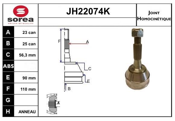 SNRA JH22074K CV joint JH22074K