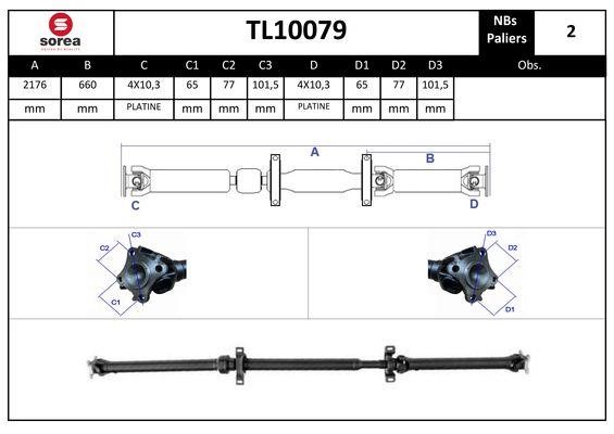 SNRA TL10079 Propshaft, axle drive TL10079
