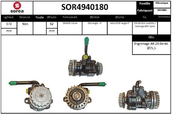 SNRA SOR4940180 Hydraulic Pump, steering system SOR4940180