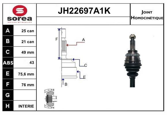 SNRA JH22697A1K Joint kit, drive shaft JH22697A1K