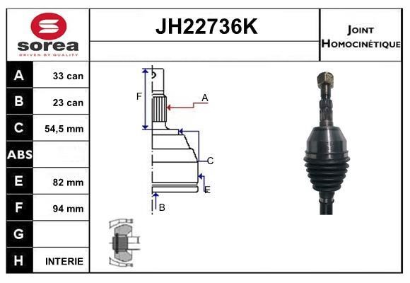 SNRA JH22736K Joint kit, drive shaft JH22736K