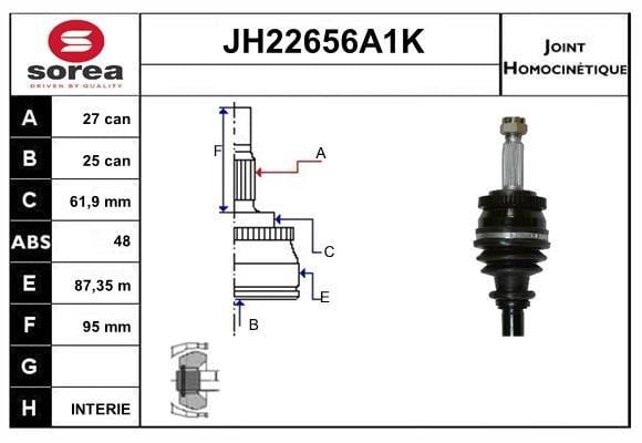 SNRA JH22656A1K Joint kit, drive shaft JH22656A1K