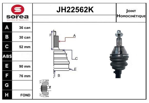 SNRA JH22562K Joint Kit, drive shaft JH22562K